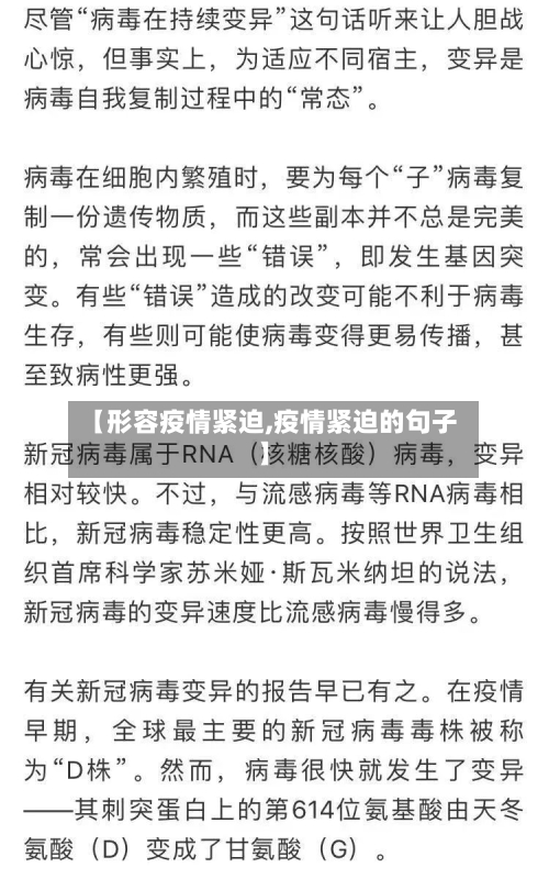 【形容疫情紧迫,疫情紧迫的句子】