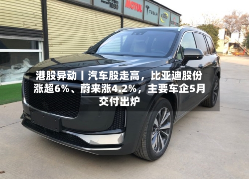港股异动丨汽车股走高,比亚迪股份涨超6%、蔚来涨4.2%,主要车企5月交付出炉